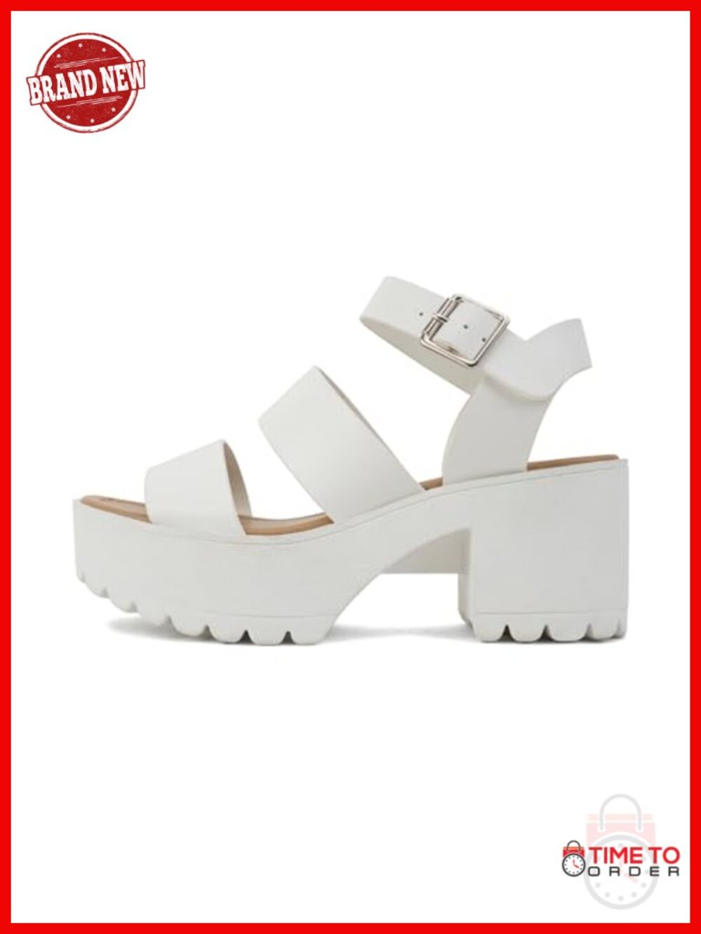 Women's Open Toe Fisherman Block Heel Sandals Adjustable Ankle Strap Lug Sole